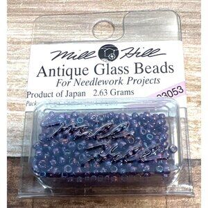 Mill Hill Antique Glass Beads For Needlework Projects 2.63 Grams Purple Shade Ma